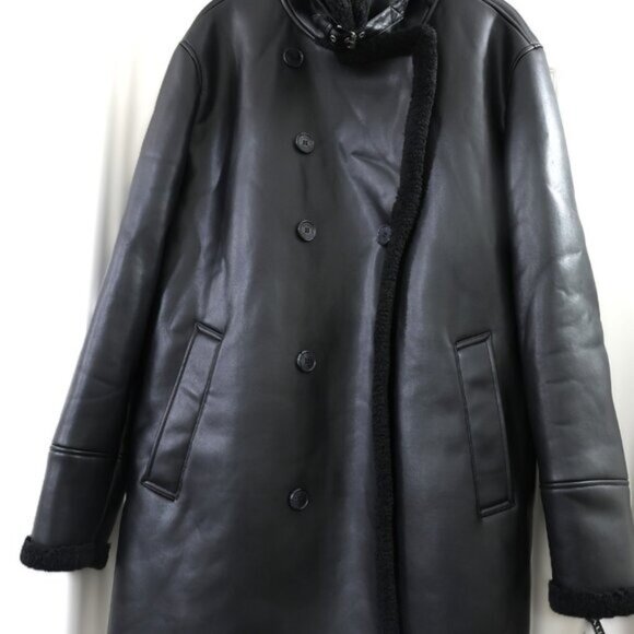 Guess men's trench coat faux fur black size XXL MSRP $350. - Picture 10 of 12